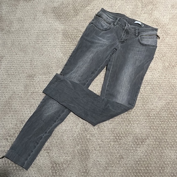 Anine Bing Women's Grey Double Zip Skinny Jeans - 25 - Picture 4 of 9
